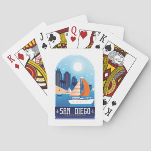 Tolles San Diego Kalifornien Vintage Reise Spielkarten