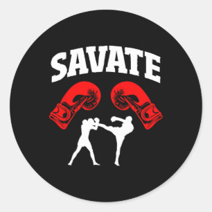 Tolles Savate-Boxdesign Kick Mma Kickboxen Runder Aufkleber