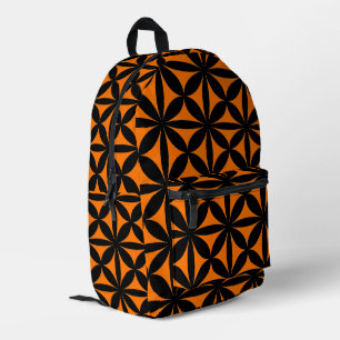 Tolles Schwarz und Orange Modern / Retro Druck Bedruckter Rucksack