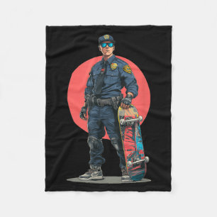 Tolles Skater-Polizist-Kostüm für Skateboards Fleecedecke