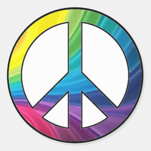 Tolles Tie Dye inspiriertes Peace-Zeichen -Aufkleb Runder Aufkleber