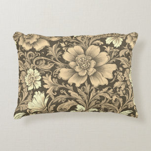 Tolles Vintage-Sepia-Blumenmuster Dekokissen