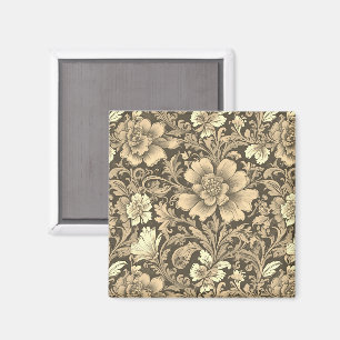 Tolles Vintage-Sepia-Blumenmuster Magnet