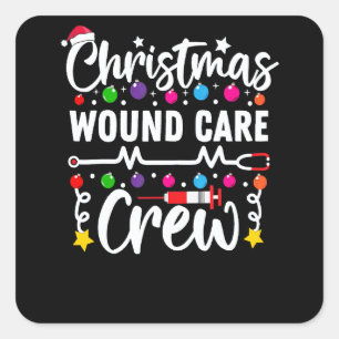 Tolles Weihnachts-Wundversorgungsteam Krankenschwe Quadratischer Aufkleber
