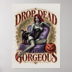 Tolles Zombie-Pin-Up-Horrorposter zum Dahinscheide Poster