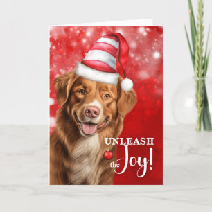 Tolling Retriever Dog Entleash the Joy Christmas Feiertagskarte