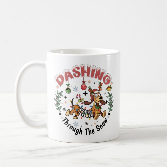 Tollpatschig Durch Den Schnee Lustiger Dachshund H Kaffeetasse (Links)