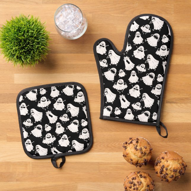 Tollpatschige Geister Ofenhandschuh Set (Oben Unten)