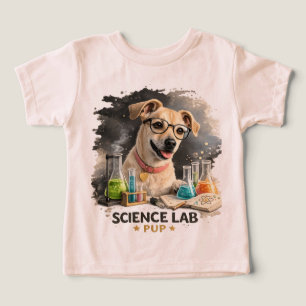 Tollpatschiger Hund mit Brille im Wissenschaftslab