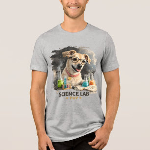 Tollpatschiger Hund mit Brille im Wissenschaftslab Tri-Blend Shirt