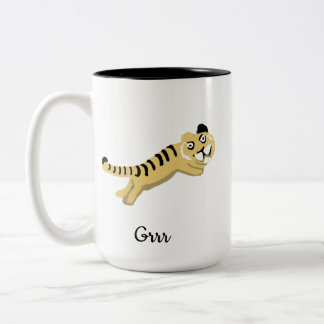 Tollpatschiger springender Tiger Keramikbecher Zweifarbige Tasse