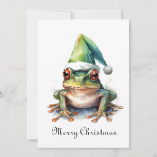 Tollpatschiger Weihnachtsfrosch, individuell angef Feiertagskarte