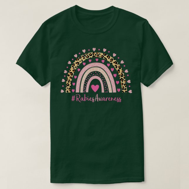 Tollwut Aufklärung Rosa Herzleopard Rainbow Tollwu T-Shirt (Design vorne)