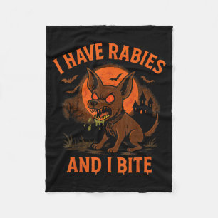 Tollwutbiss Halloween Hund Dunkler Humor Fleecedecke