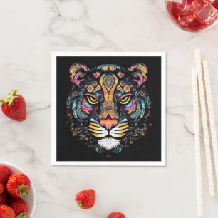 Tollwütiger Tigerkopf Serviette