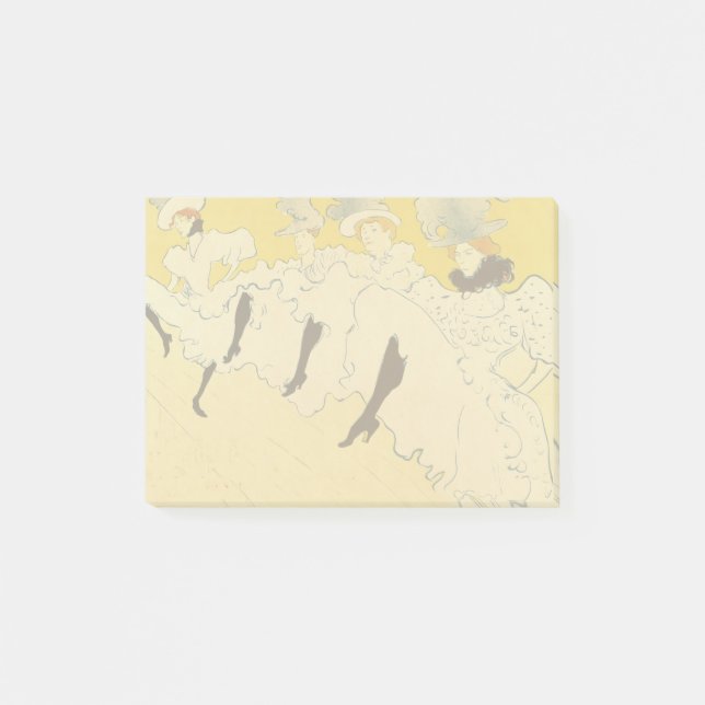 Tolouse-Lautrec Dancing Girls Yellow Poster Art Post-it Klebezettel (Vorderseite)