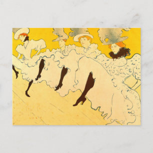 Tolouse-Lautrec-Tanz Girls Gelbes Poster Postkarte