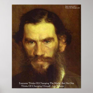 Tolstoi "Ändere dich selbst" Weisheitszitat Poster