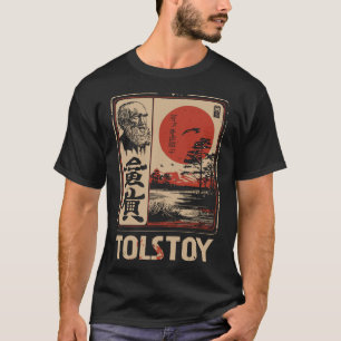 Tolstoi Literarische japanische Red Sun Philosophi T-Shirt