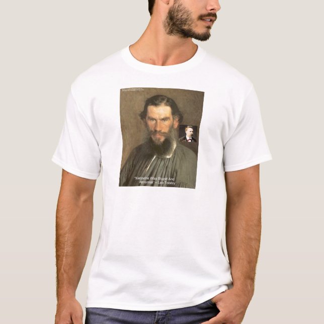 Tolstoi "Nietzsche = Stupid" Zitat Geschenke T-Shi T-Shirt (Vorderseite)
