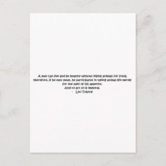 Tolstoi vegetarische Zitat Postkarte