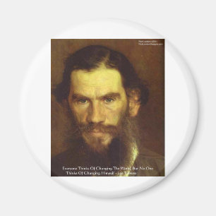 Tolstoi "Verändere dich selbst" Weisheitszitat Ges Magnet