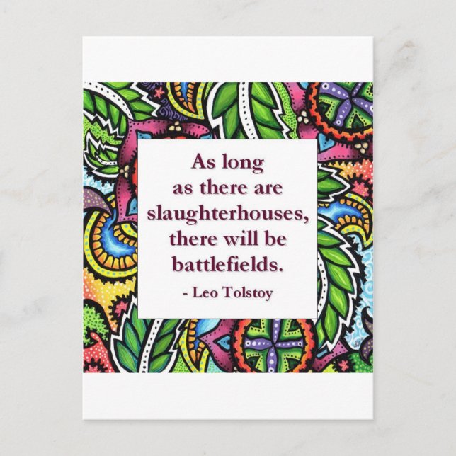 Tolstoi-Zitat Postkarte (Vorderseite)