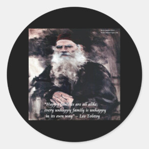 Tolstoy Anna Karenina glückliche Familien Gleiches Runder Aufkleber
