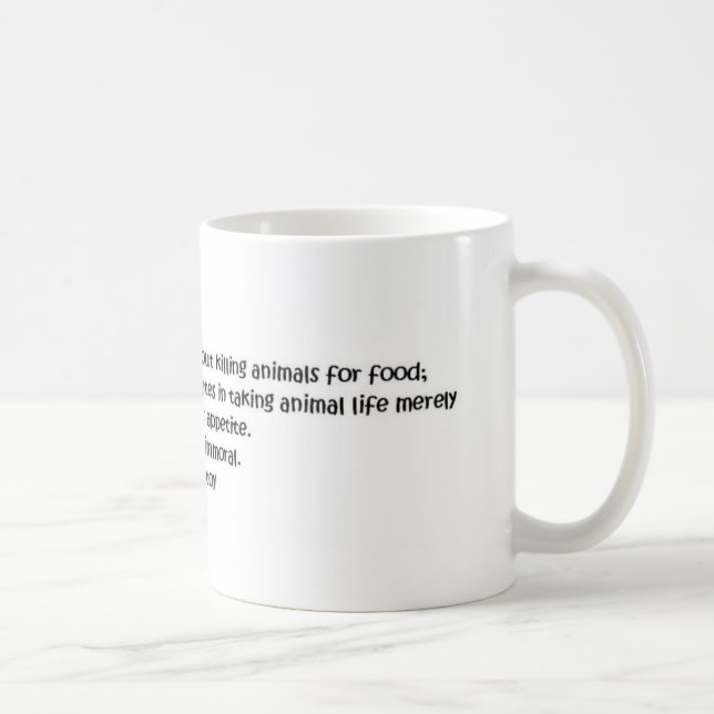 Tolstoy vegetarisches Zitat Kaffeetasse (Rechts)