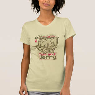 Tom and Jerry Pink and Green T-Shirt