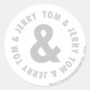 Tom and Jerry Round Logo 2 Runder Aufkleber