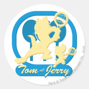 Tom and Jerry Tennis Stars 3 Runder Aufkleber