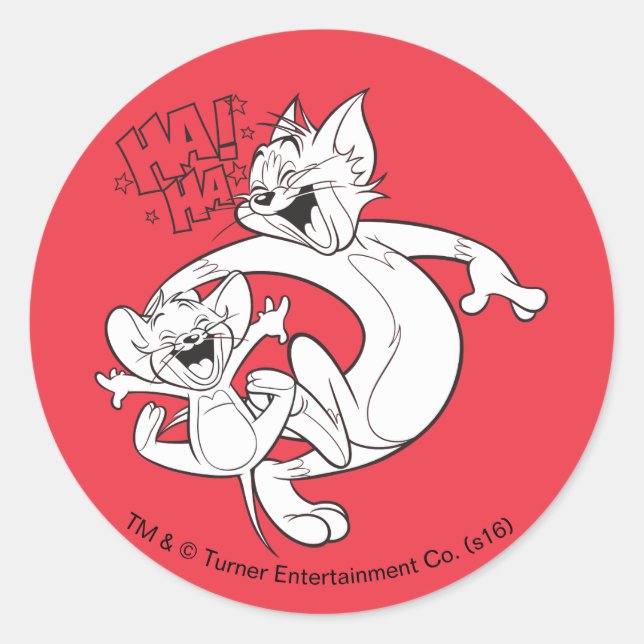 Tom And Jerry | Tom And Jerry Laughing Runder Aufkleber (Vorderseite)