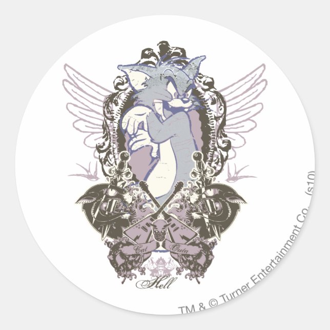 Tom Cat Outa Hell Runder Aufkleber (Vorderseite)