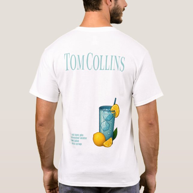 Tom Collins T-Shirt – Classic Gin Cocktail (Rückseite)