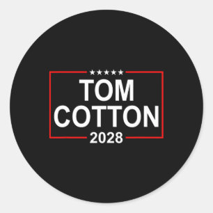 Tom Cotton 2028 Präsidentschaftswahl USA-Flagge Re Runder Aufkleber