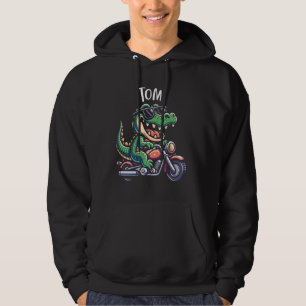 Tom Funny Alligator Motorraddesign für Boys Nam Hoodie