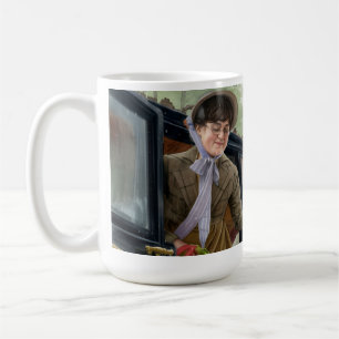 Tom hilft Mary beim Aussteigen aus der Kutsche Kaffeetasse