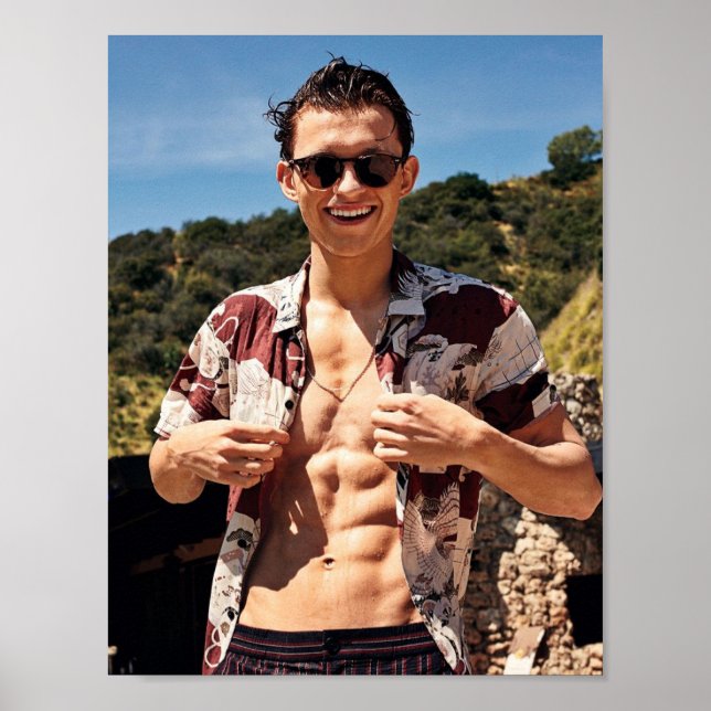 Tom Holland mit Sonnenuntergang Poster (Vorne)