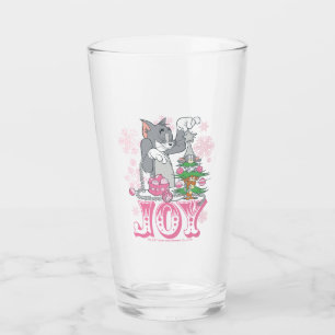 Tom, Jerry, and Nibbles Decorating Joy Glas