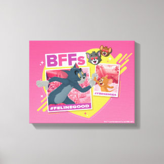 Tom & Jerry Beste Freundinnen Foto Emoji Collage Leinwanddruck