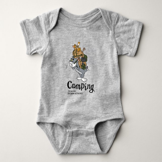 Tom & Jerry Camping Baby Strampler (Vorderseite)