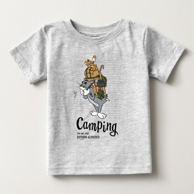 Tom & Jerry Camping Baby T-shirt (Vorderseite)