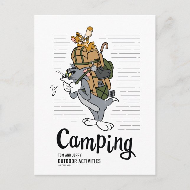 Tom & Jerry Camping Postkarte (Vorderseite)