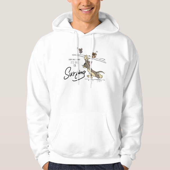Tom & Jerry "Es ist Zeit zum Surfen" Hoodie (Vorderseite)