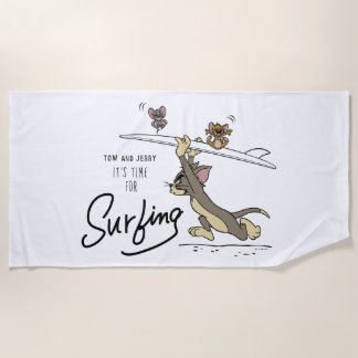 Tom & Jerry "Es ist Zeit zum Surfen" Strandtuch