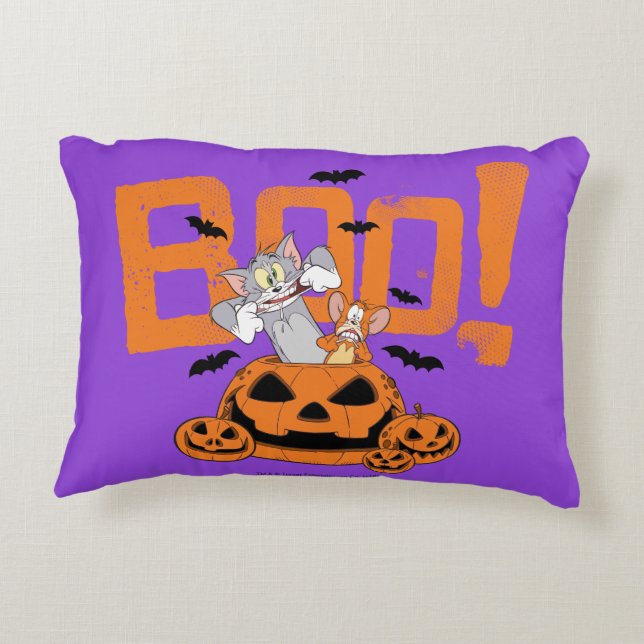 Tom & Jerry | Frohe Halloween Boo Dekokissen (Rückseite)