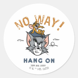 Tom & Jerry Golfing "No Way" Runder Aufkleber