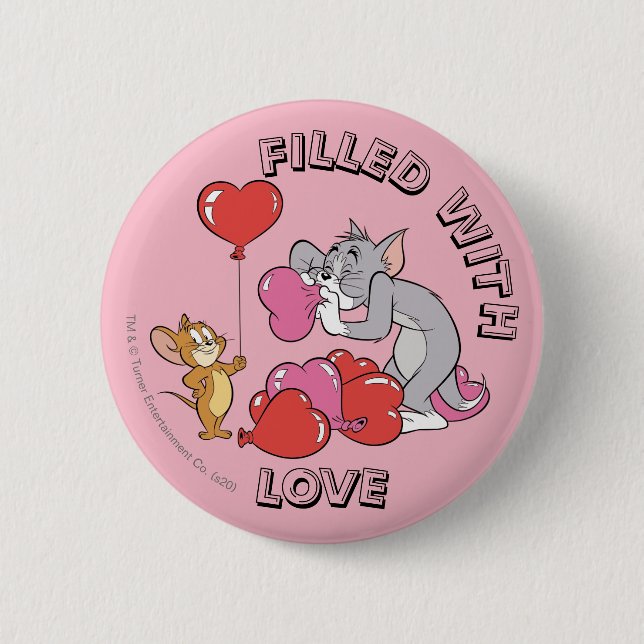 Tom & Jerry Inflate Valentine Heart Balloons Button (Vorderseite)