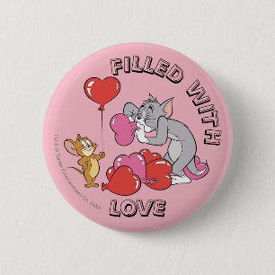 Tom & Jerry Inflate Valentine Heart Balloons Button